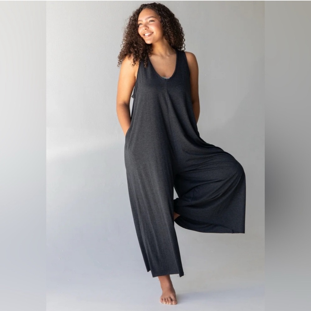 Flax Teal Sleeveless Jumpsuit